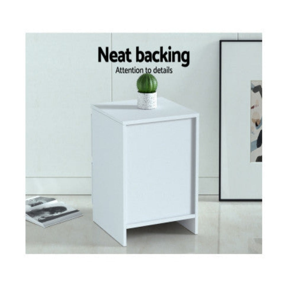 Artiss Bedside Table 2 Drawers - PEPE White 6