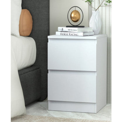 Artiss Bedside Table 2 Drawers - PEPE White 8