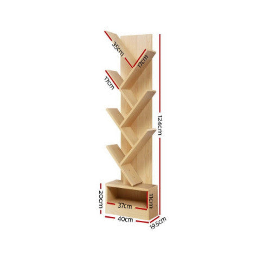 Artiss Tree Bookshelf 7 Tiers - ECHO Oak 2