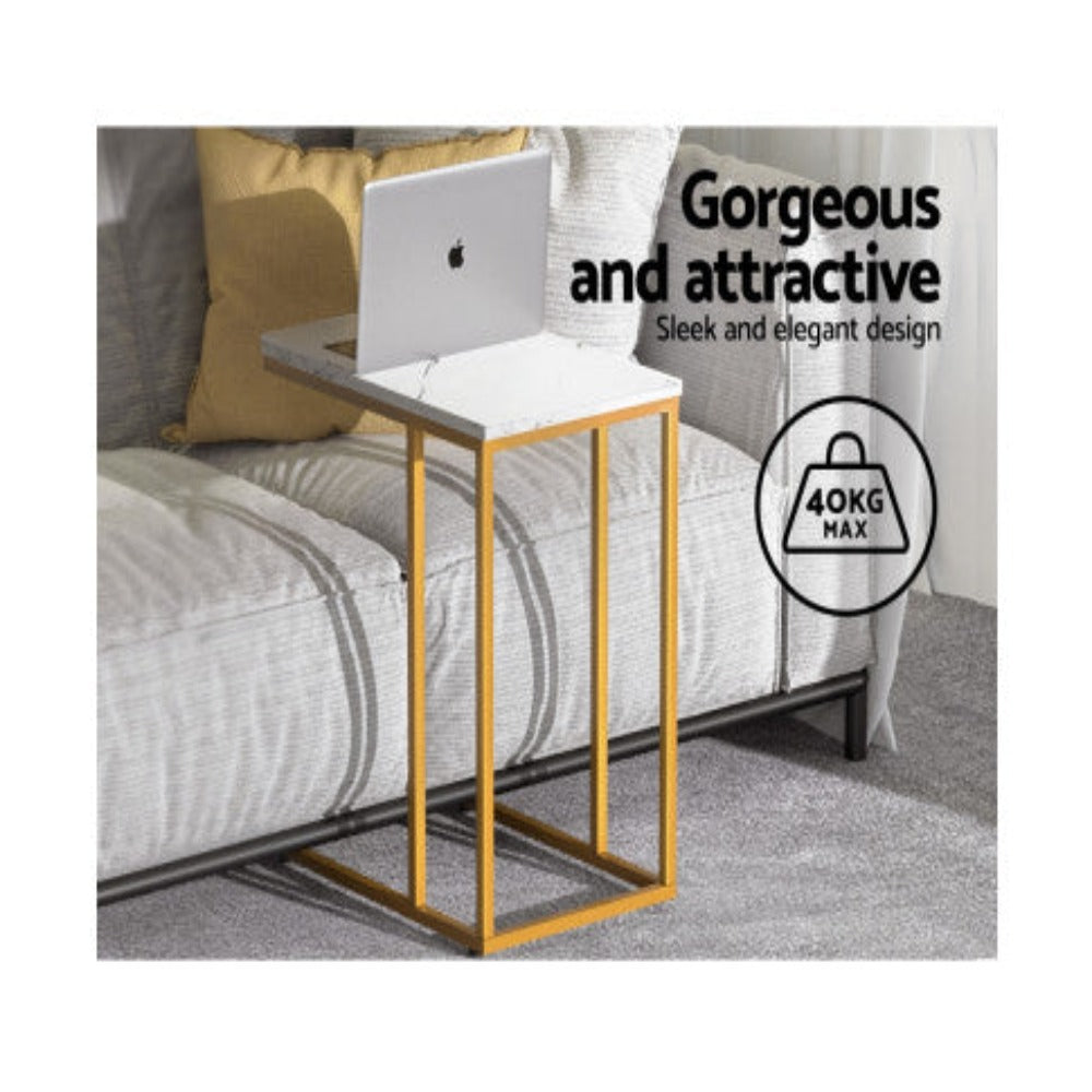 Artiss Coffee Table Side Table Marble Effect Emma 5