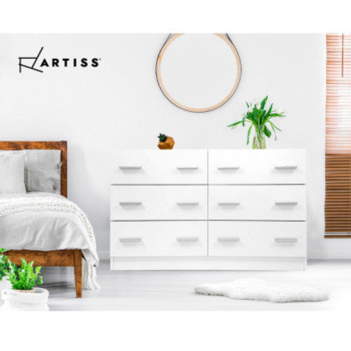 Artiss 6 Chest of Drawers - VEDA White 7