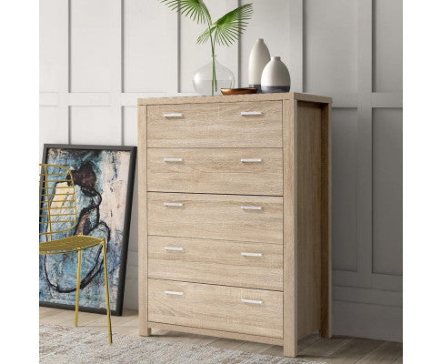 Artiss 5 Chest of Drawers - MAXI Pine 7