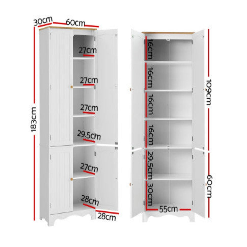 Artiss Buffet Sideboard 4 Doors - BERNE White 2