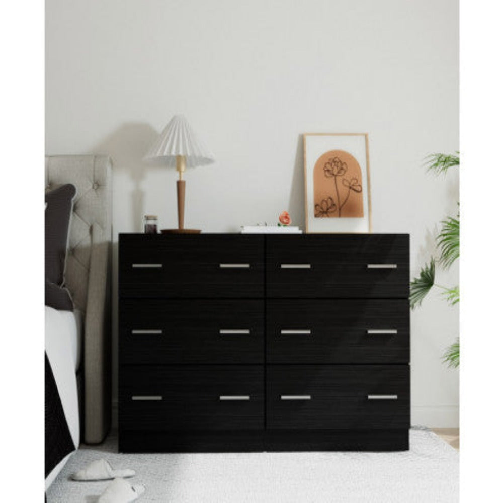 Artiss 6 Chest of Drawers - VEDA Black - HouseofHyne