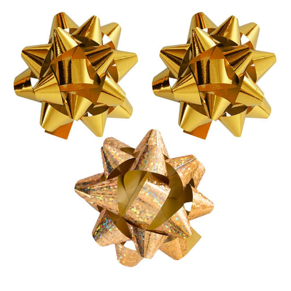 Frilnox Curling Ribbon & Bows Gift Wrap Finishing Set Metallic Gold Set of 2 - House of Hyne