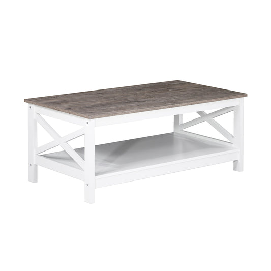 Fylara Coastal Coffee Table in White and Grey  House of Hyne