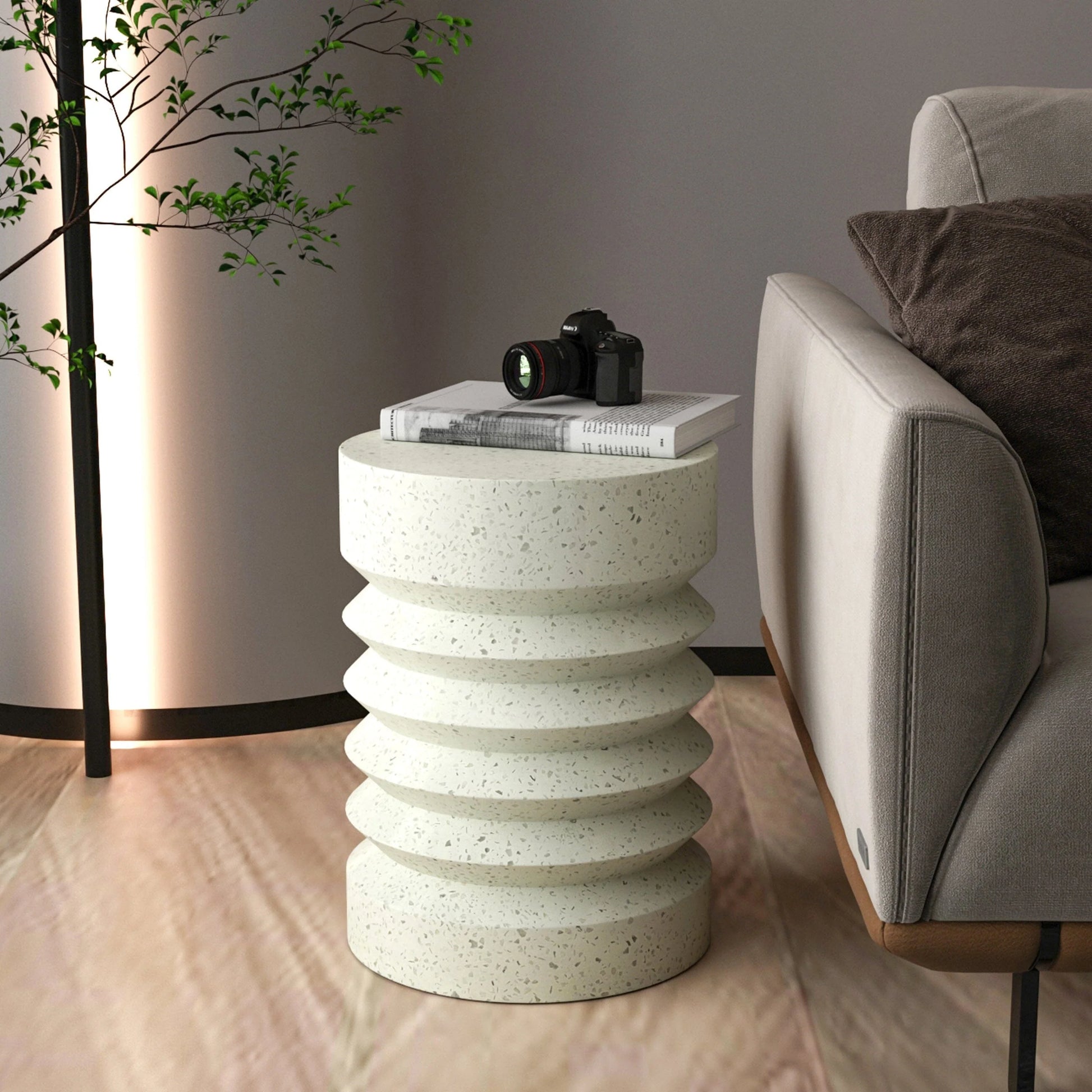 Galaxia Lola Cement Round Side Table - House of Hyne