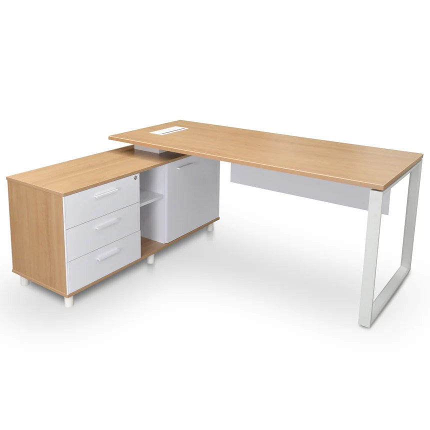 Galvak 180cm Executive Office Desk With Left Return - Natural - House of Hyne