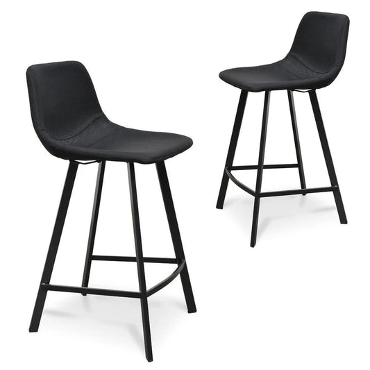 Galvorn  65cm Bar Stool - Black (Set of 2) - House of Hyne