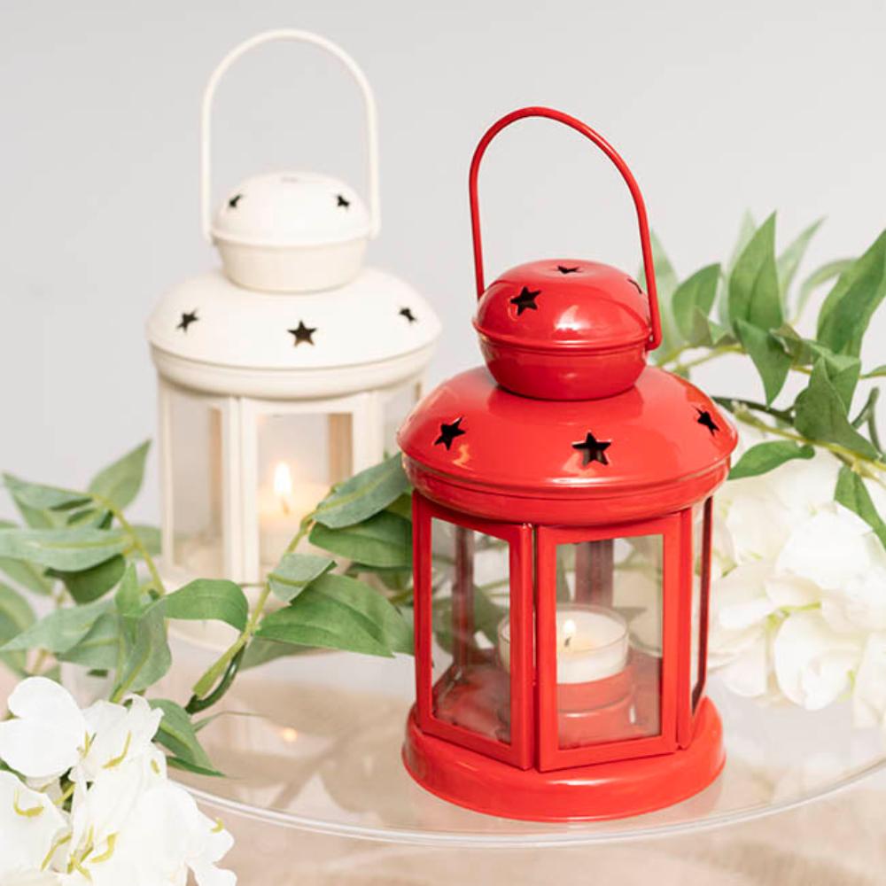 Greeblox Twilight Metal Hanging Lantern Red (10x15cmH) Set of 3 - House of Hyne