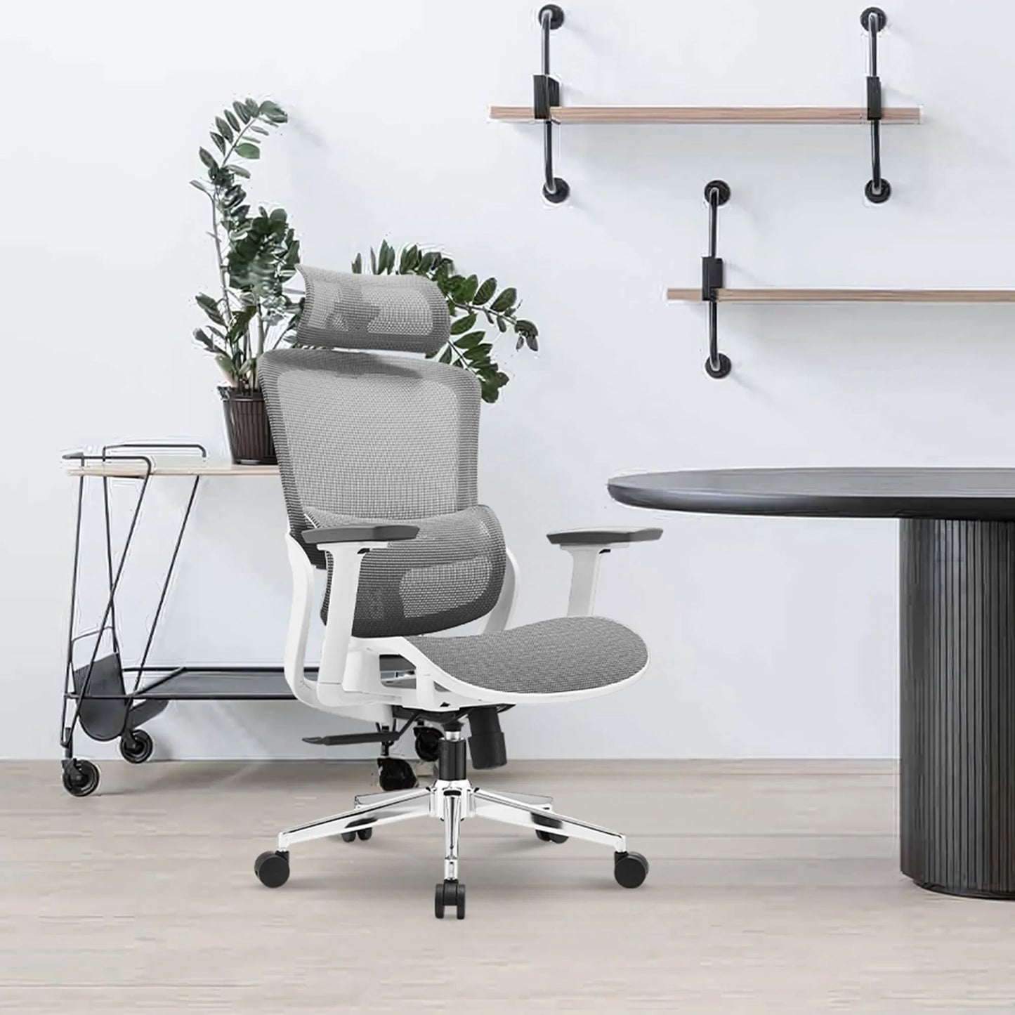 Gryth Elena High Back Full Mesh Ergonomic Office Chair In Grey - House of Hyne