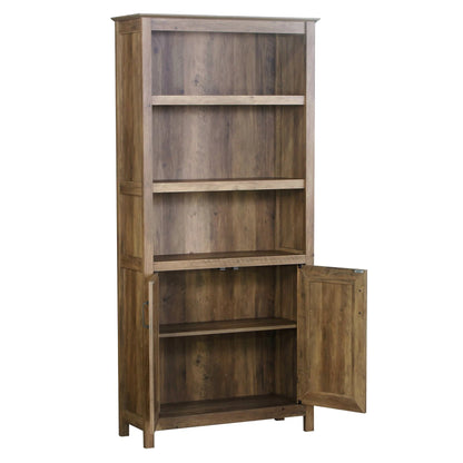 Xylora Oxford 5 Shelf Bookcase with Doors in Rustic Oak-houseofhyne