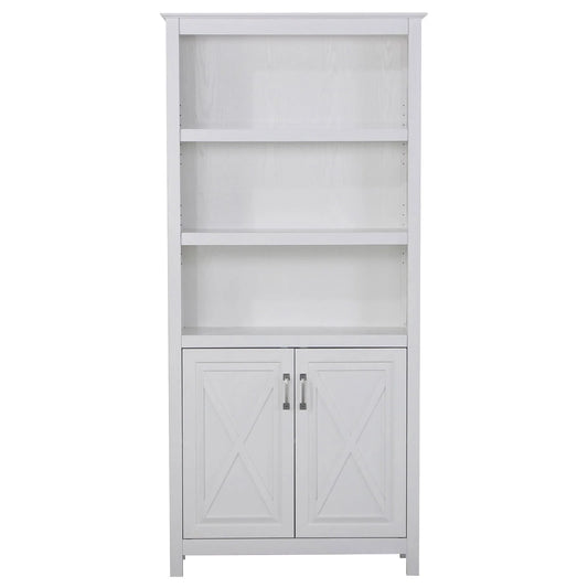 Zorvex Nacy 2 Door Bookcase in White-houseofhyne