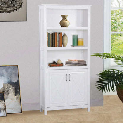 Zorvex Nacy 2 Door Bookcase in White- houseofhyne