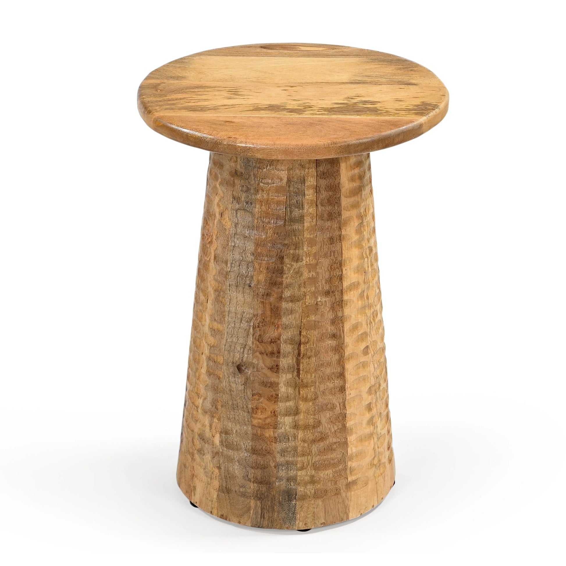 Vyxar Hammered Hand Crafted Hardwood Side Table - Houseof Hyne