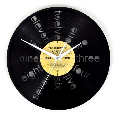 Interstellar Vinyl Wall Clock Written Numbers 30cm - House of Hyne