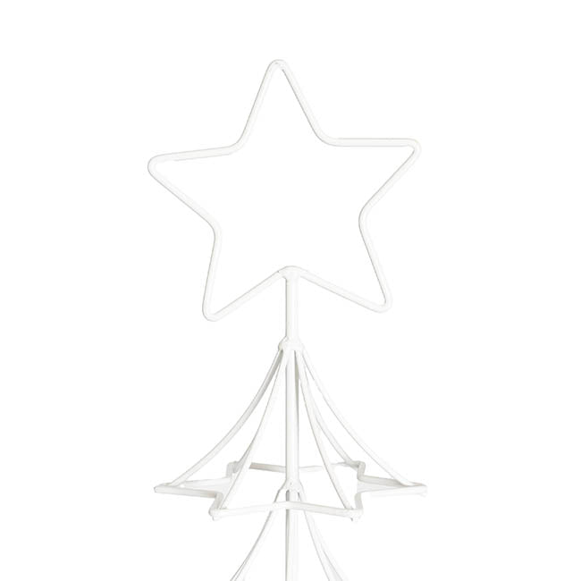 Jorvax Metal Star Table Top Tree White (30x60cmH) Set of 2 - House of Hyne