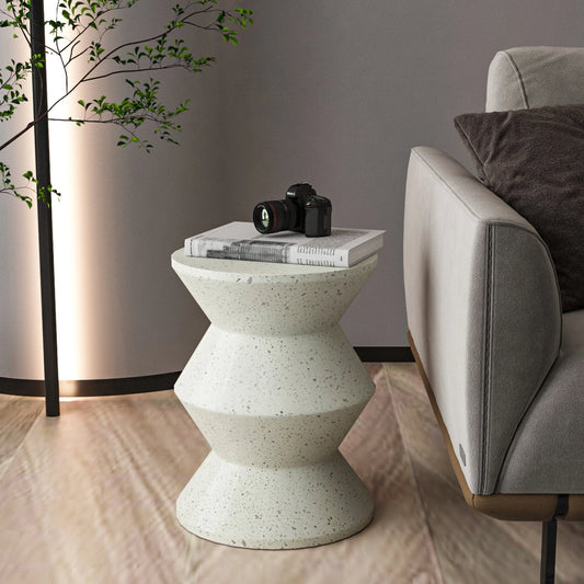 Klyth Moss Cement Round Side Table - House Of Hyne