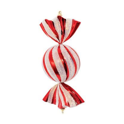 Kryntor Large Hanging Swirly Candy Red & White (20cmDx43cmH) Set of 2- House of Hyne