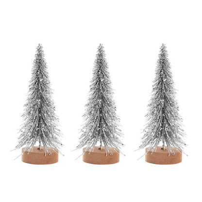 Kryntor Mini Christmas Tree Pack 3 Silver (7x15x19cmH)  - House of Hyne