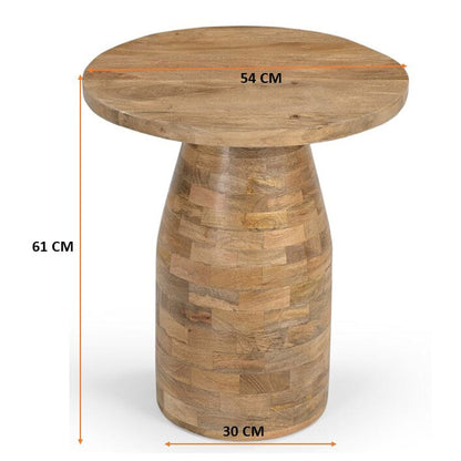 Kyron Hand Crafted Hardwood Side Table - House of Hyne