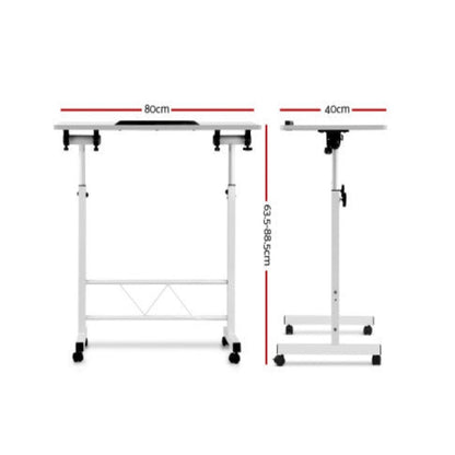 Artiss Laptop Desk Table Adjustable 80CM White 2