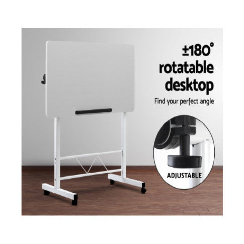 Artiss Laptop Desk Table Adjustable 80CM White 4