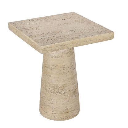 Square Pedestal Cement Side Table