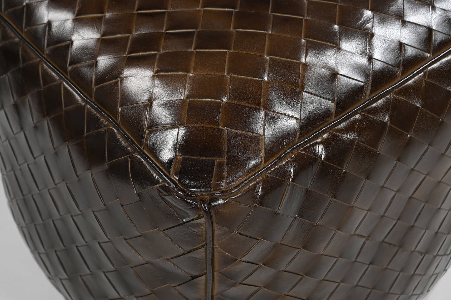 Xalor Leather Lattice Ottoman - House of Hyne