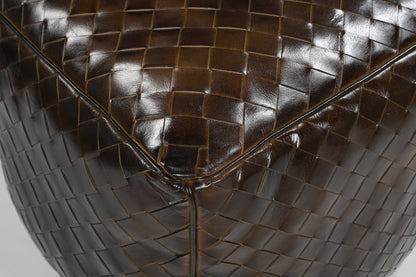 Xalor Leather Lattice Ottoman - House of Hyne