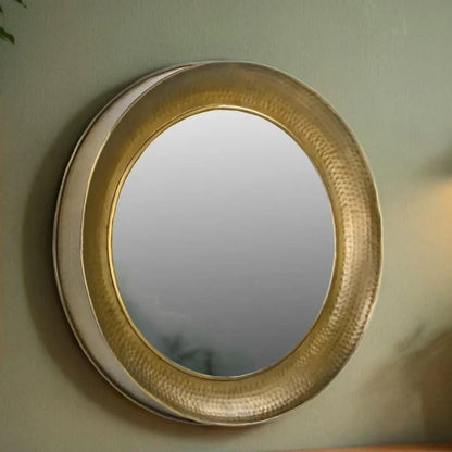 Lyraen Hand Made Metal Frame Round Wall Mirror - House of Hyne