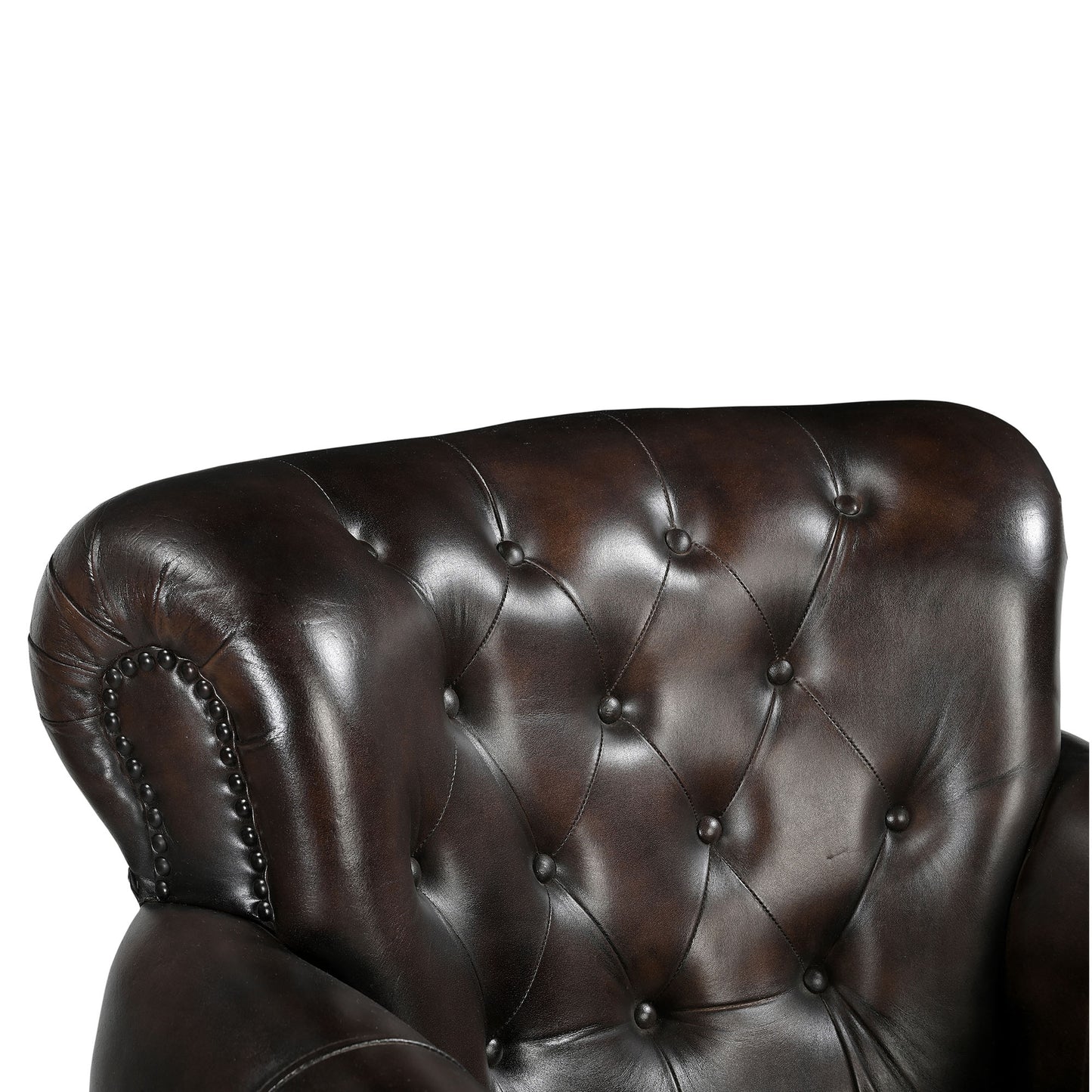 Iliana Rich Chocolate Leather Occasional Armchair - House of Hyne