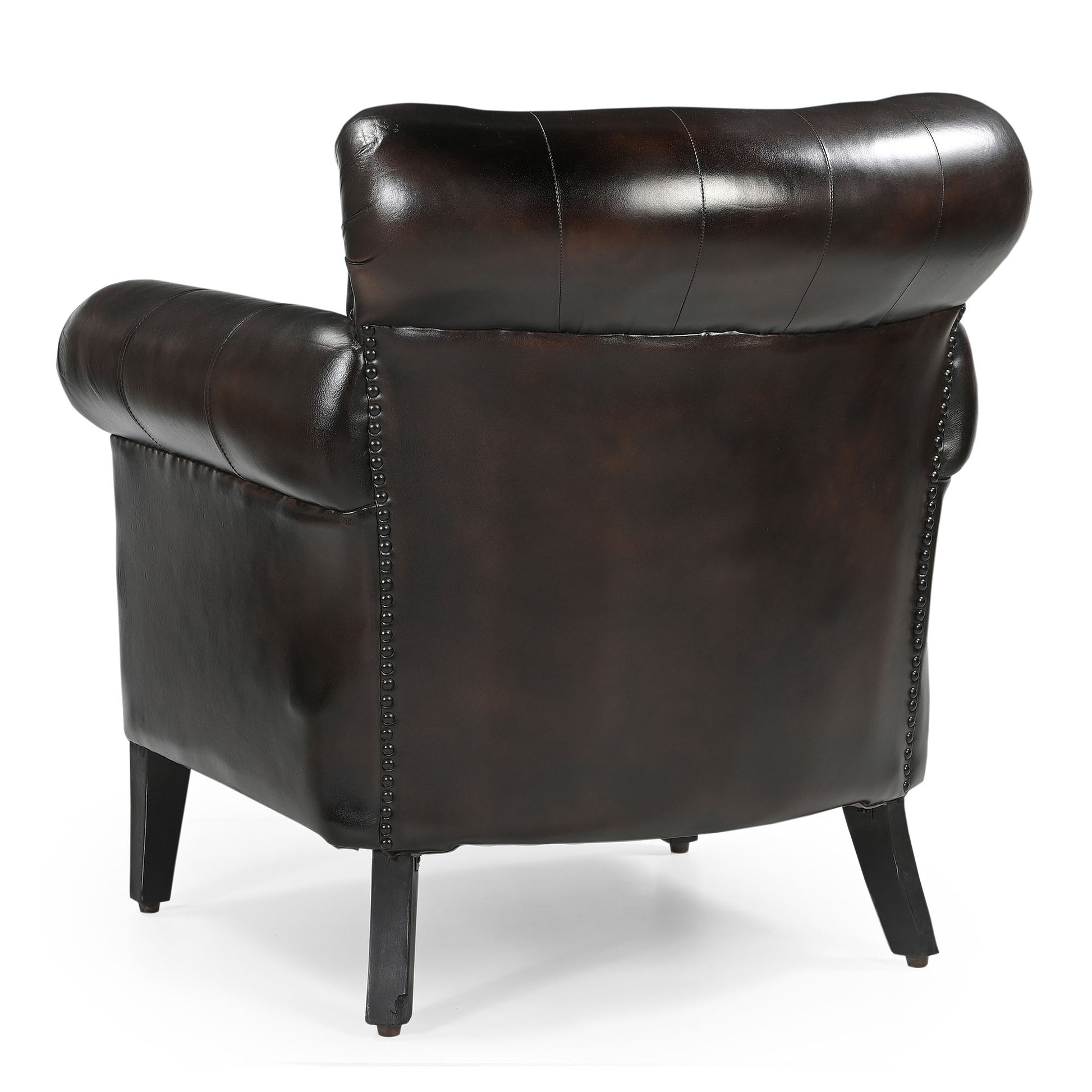 Iliana Rich Chocolate Leather Occasional Armchair - House of Hyne