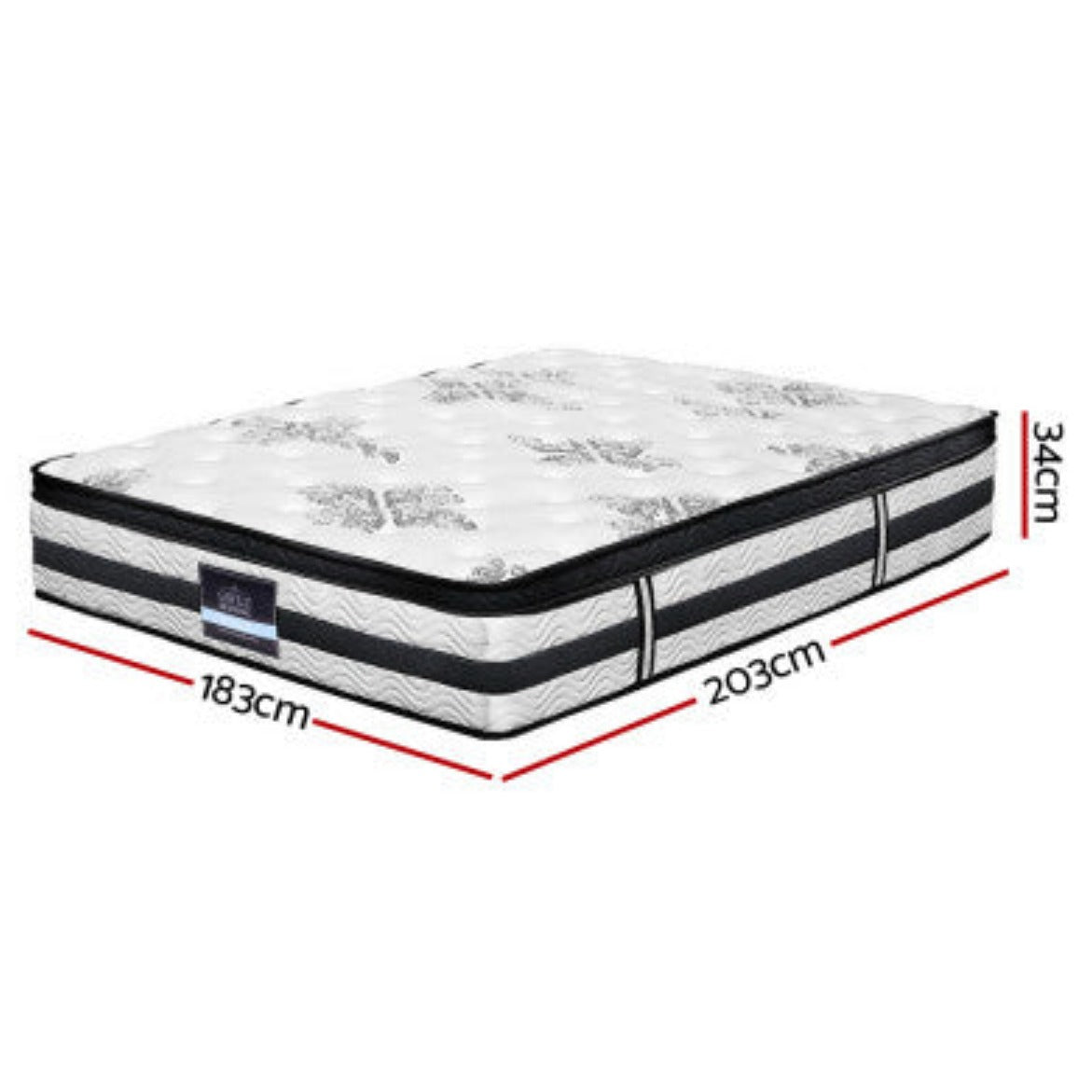 Giselle Bedding 34cm Mattress Euro Top Pocket Spring King 2