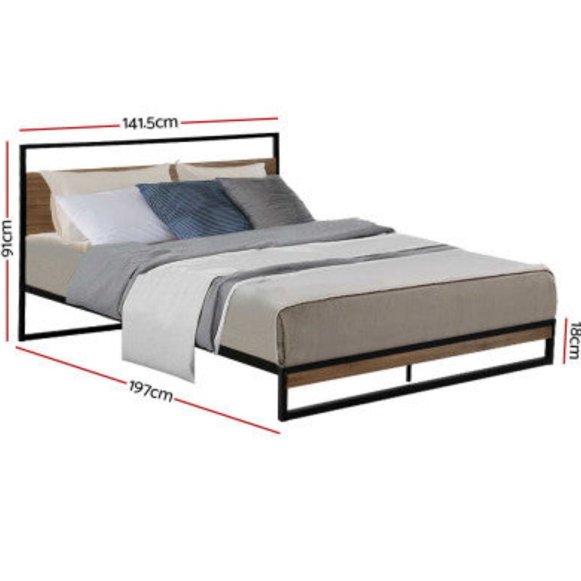 Artiss Bed Frame Double Size Metal Frame DANE 2