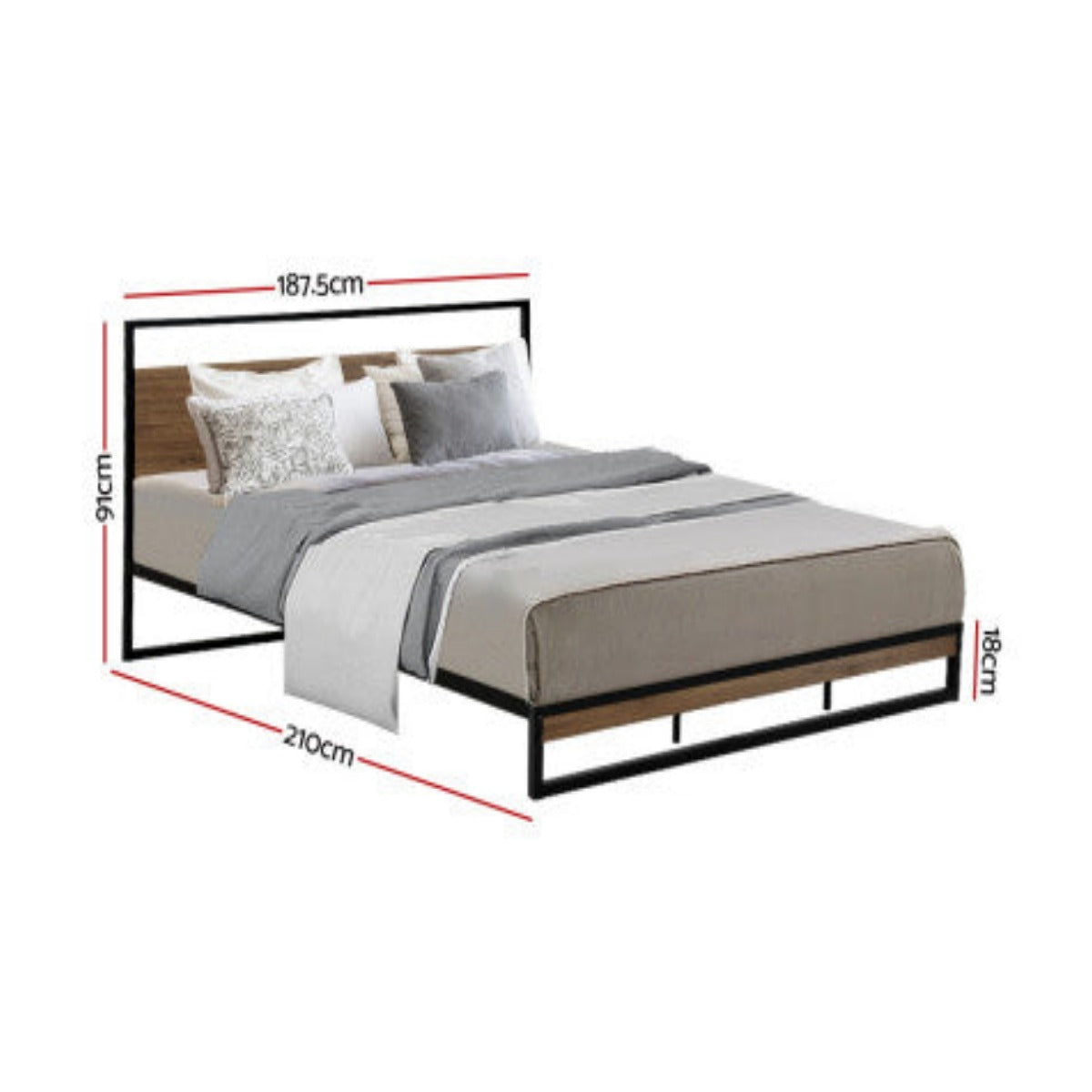 Artiss Bed Frame King Size Metal Frame DANE 2