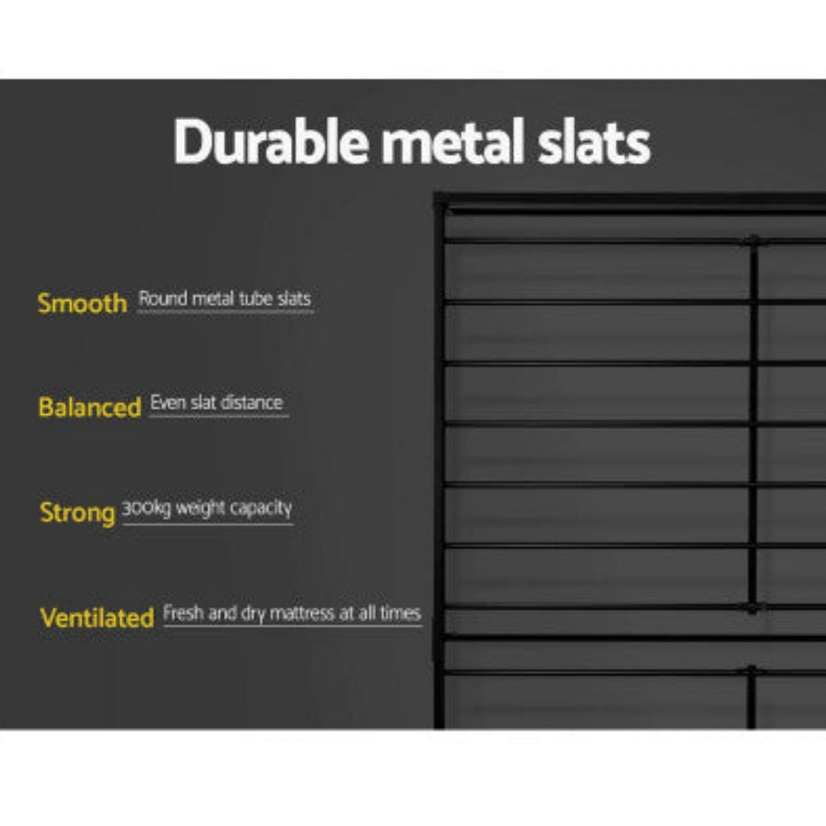 Artiss Bed Frame King Size Metal Frame DANE 6