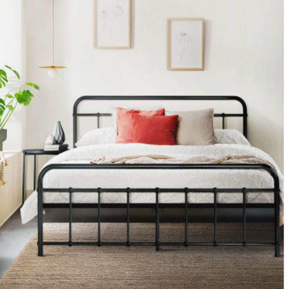 Artiss Bed Frame Metal Frames LEO - Double (Black) 8