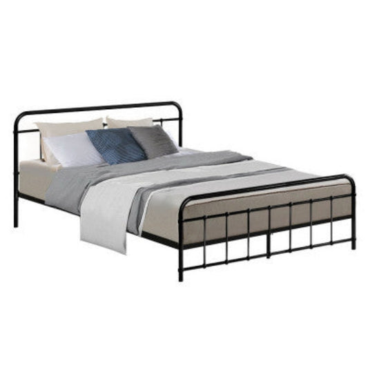 Artiss Bed Frame Metal Frames LEO - Queen (Black) 1