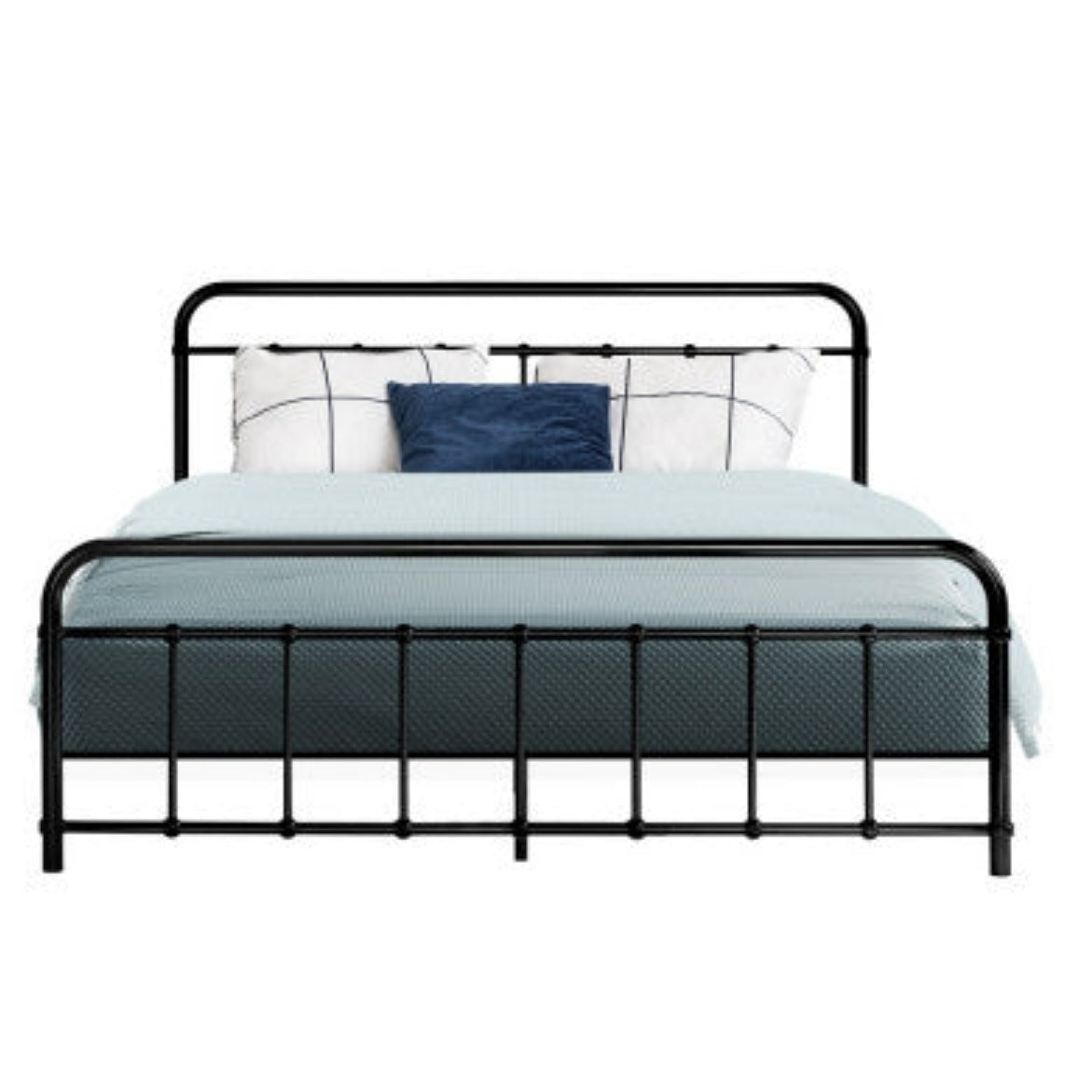 Artiss Bed Frame Metal Frames LEO - Queen (Black) 3