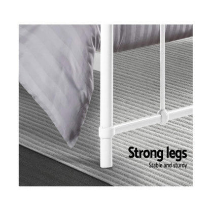 Artiss Bed Frame Metal Frames LEO - Queen (White) 7