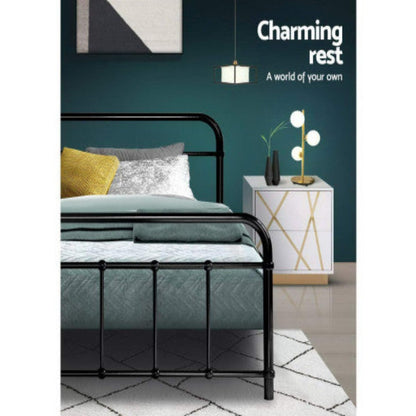 Artiss Bed Frame Metal Frames LEO - Single (Black) 5