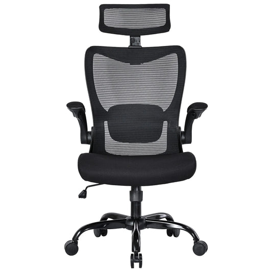 Xaltron Mona Ergonomic High Back Flipped Armrest Task Chair in Black-houseofhyne