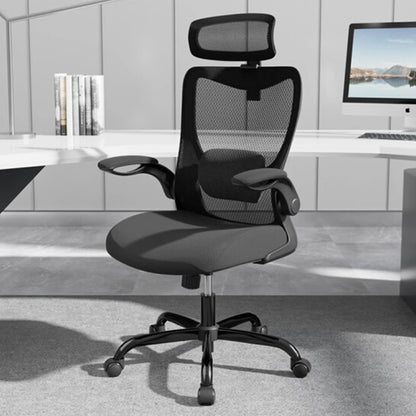 Xaltron Mona Ergonomic High Back Flipped Armrest Task Chair in Black-houseofhyne