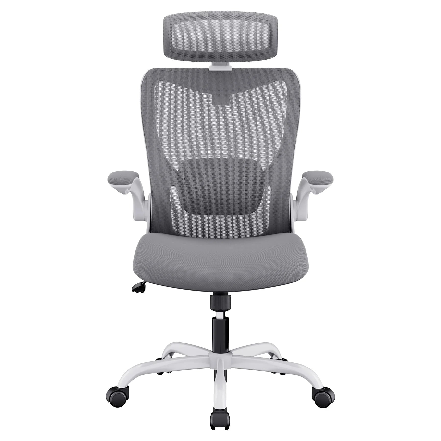 Zyphron Mona Ergonomic High Back Flipped Armrest Task Chair in Grey-houseofhyne