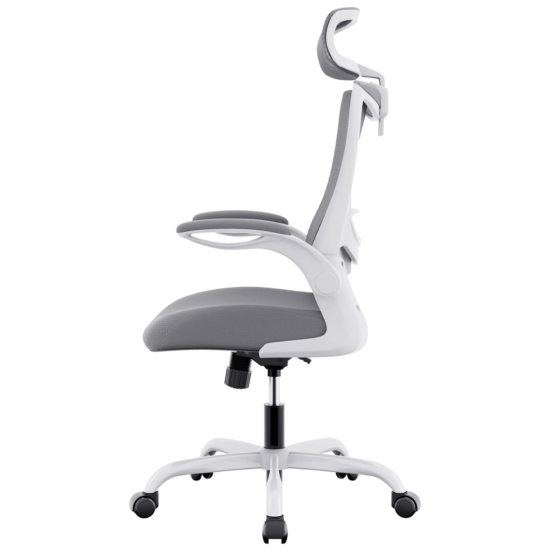 Zyphron Mona Ergonomic High Back Flipped Armrest Task Chair in Grey-huseofhyne