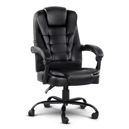 Zyrnol Artiss 2 Point Massage Office Chair PU Leather Black-houseofhyne