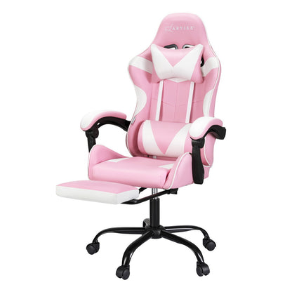 Frilnok Artiss 2 Point Massage Gaming Office Chair Footrest Pink-houseofhyne