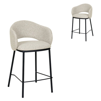 Mystical  65cm Black Bar Stool - Clay Grey (Set of 2) - House of Hyne