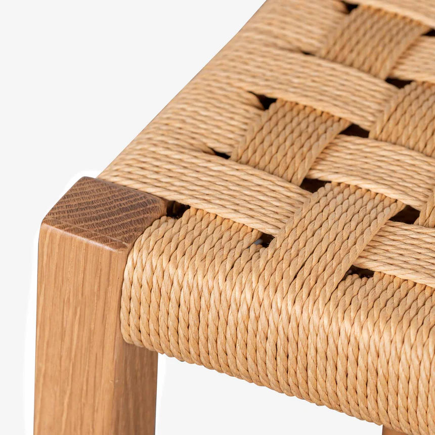 Nebulon  65cm Rattan Bar Stool - Natural - House of Hyne